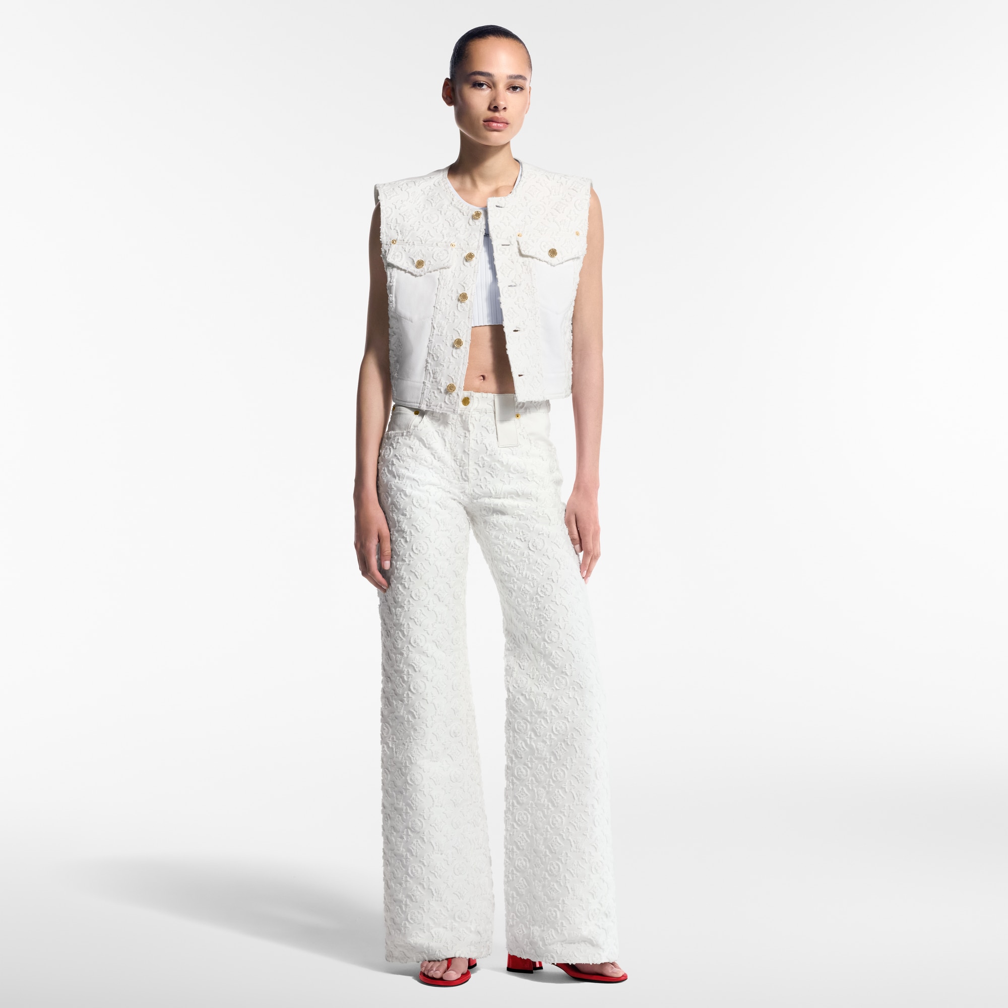 Sleeveless Monogram Fil Coupé Denim Jacket - Ready-to-Wear 1AHJRY